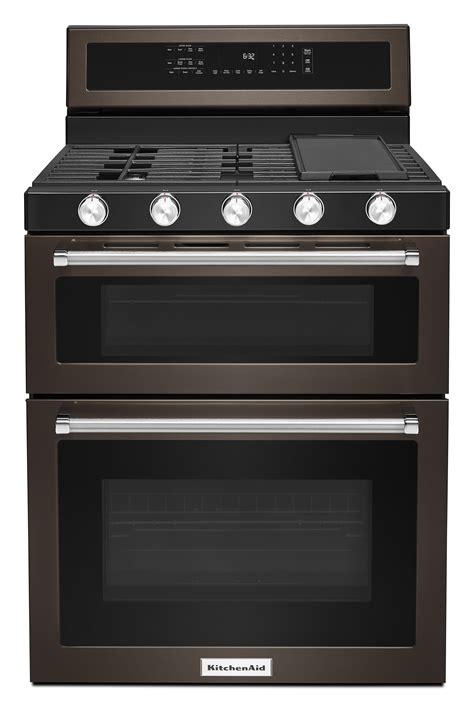 gas stoves with elecrtic ovens in black